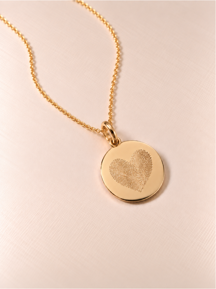 THE FINGERPRINT · COLLAR CORAZÓN | PLATA 925 CHAPADA EN ORO 18K