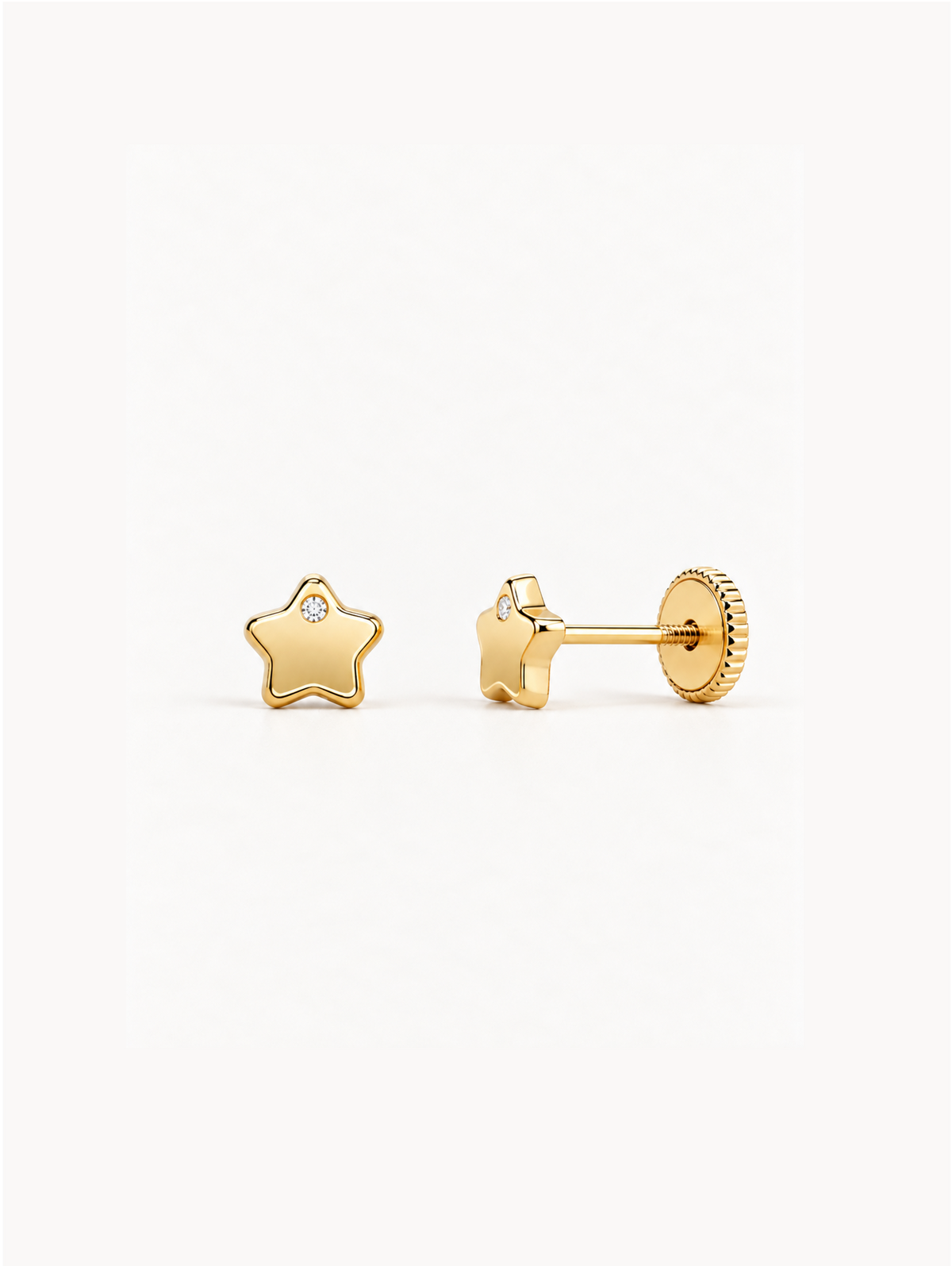 Pendiente de bebé en oro amarillo 18K con estrella y circonita – Mimmo Jewels