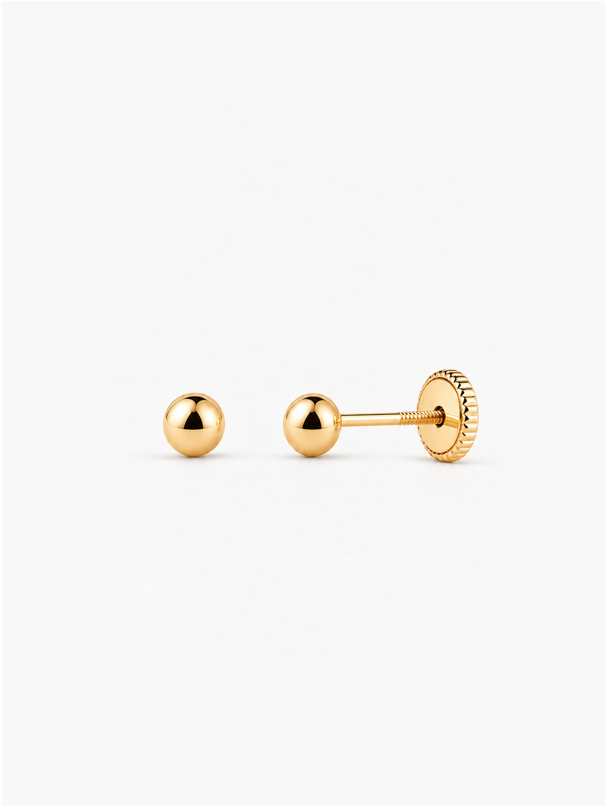 Pendiente de bebé en oro amarillo 18K con bolita – Mimmo Jewels