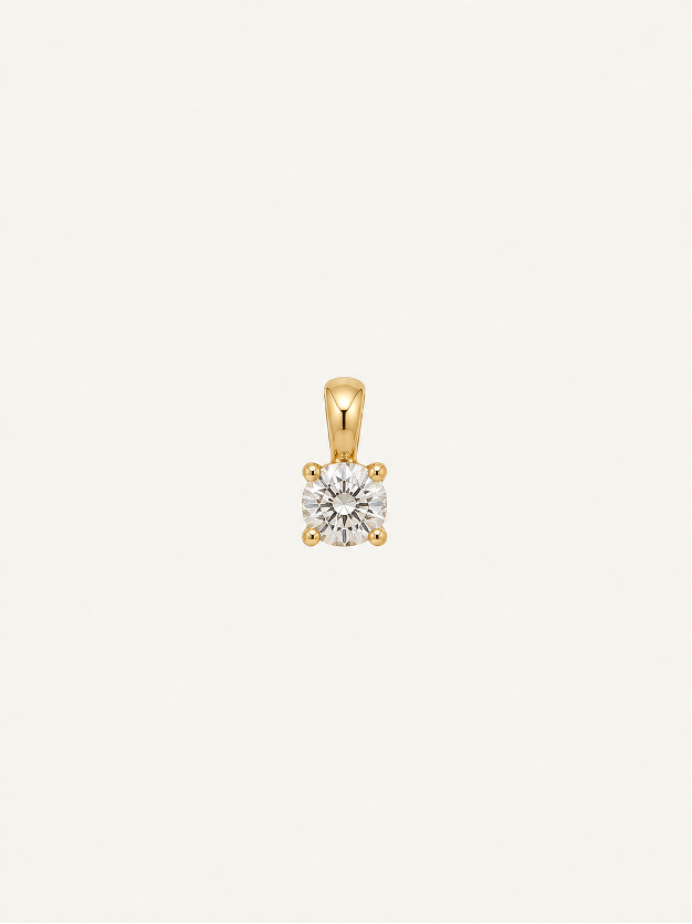Colgante solitario en oro amarillo 18K con diamante lab talla brillante de 0,5 cts – Mimmo Jewels