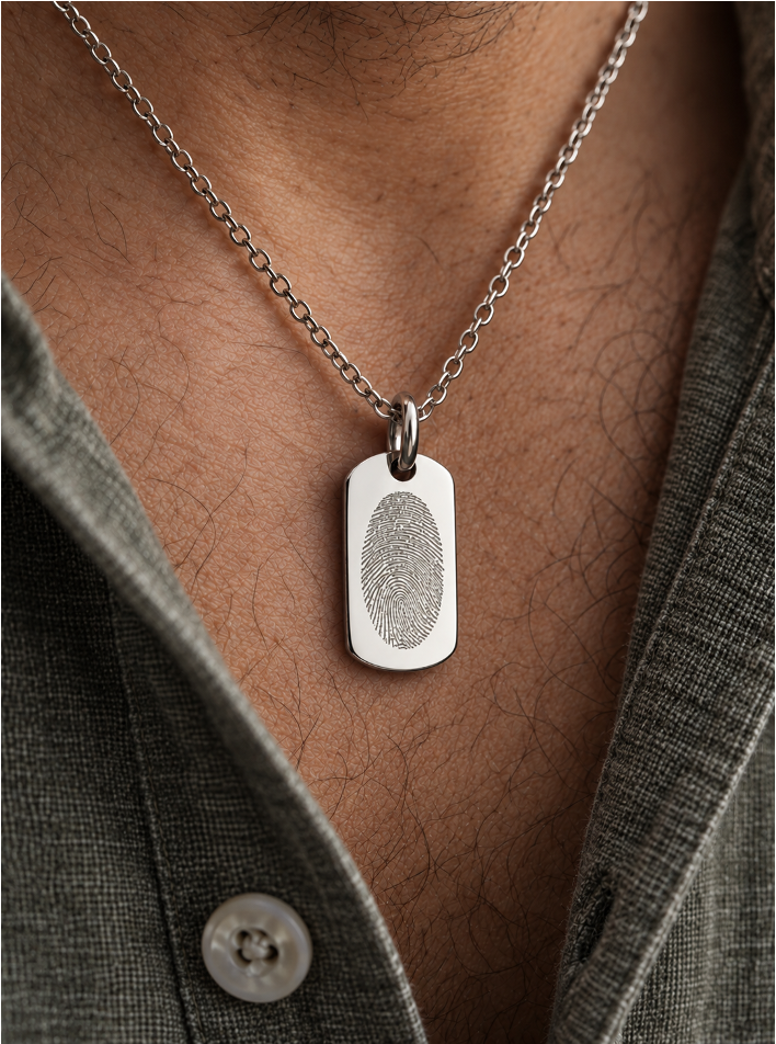 THE FINGERPRINT DAD · COLLAR PLATA 925