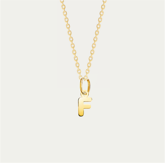 COLGANTE LETRA F ORO 18K · LISBON CHAIN