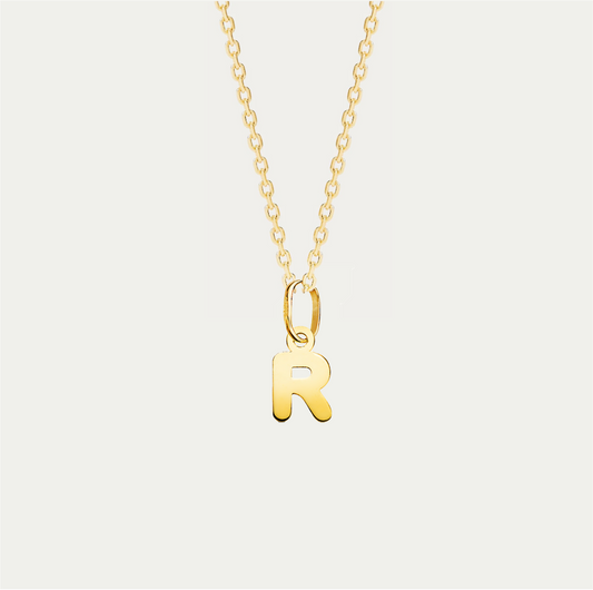 COLGANTE LETRA R ORO 18K · LISBON CHAIN