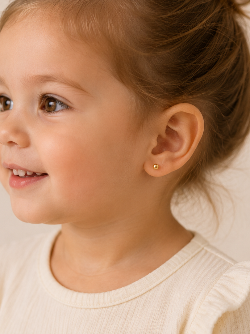 PENDIENTE BEBÉ ORO 18K BOLITA 4MM