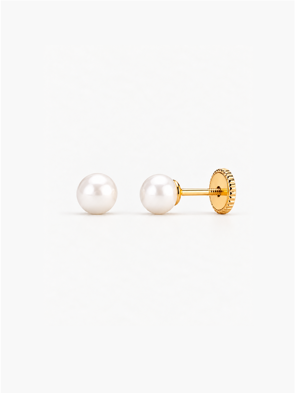 PENDIENTES BEBÉ ORO AMARILLO 18 QUILATES CON PERLA 5MM - MIMMO JEWELS
