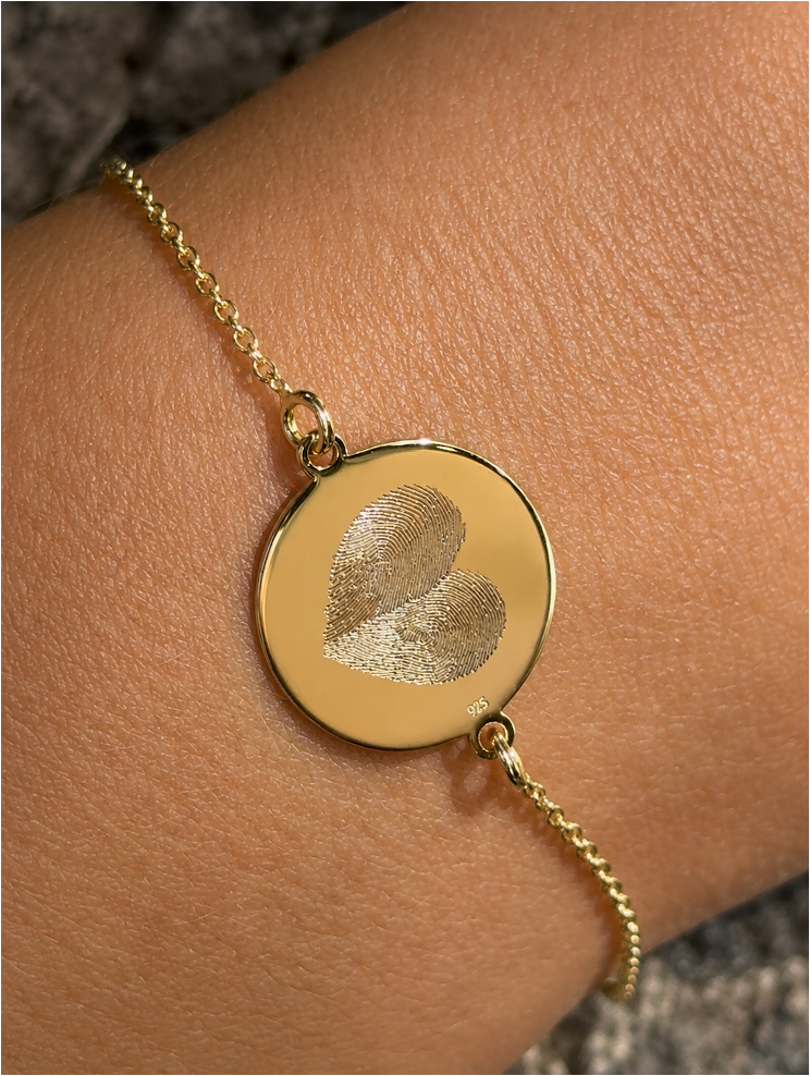 THE FINGERPRINT · PULSERA CORAZÓN | PLATA 925 CHAPADA EN ORO 18K