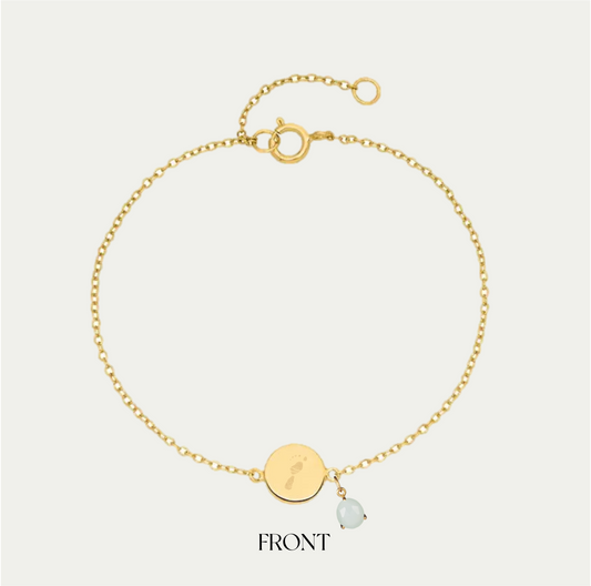 THE NEWBORN BABY BRACELET FOOTPRINT + STONE